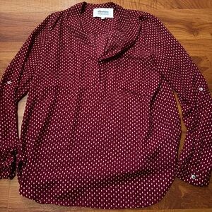 Alice Blue Burgundy Dot Teardrop Blouse